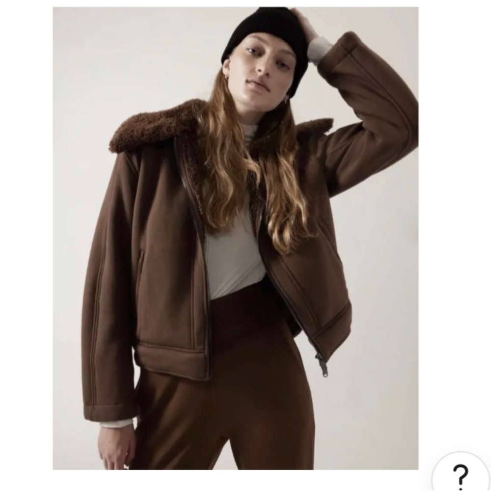 Athleta Westbound Sherpa Jacket Mahogany Brown size small NWT